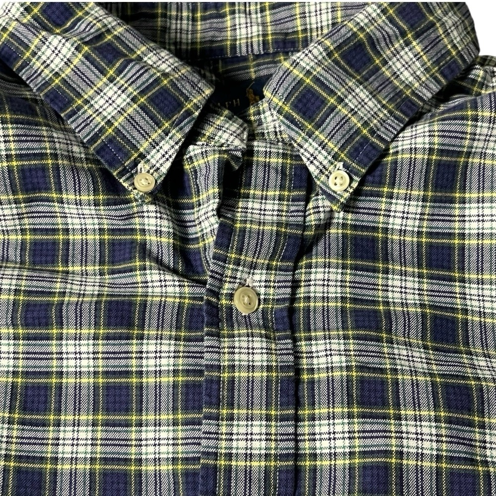 Polo Ralph Lauren Oxford Button Front Long Sleeve‎ Shirt Men's Plaid XXL Blue - Picture 5 of 9